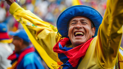 Happy Ecuadorian soccer supporter