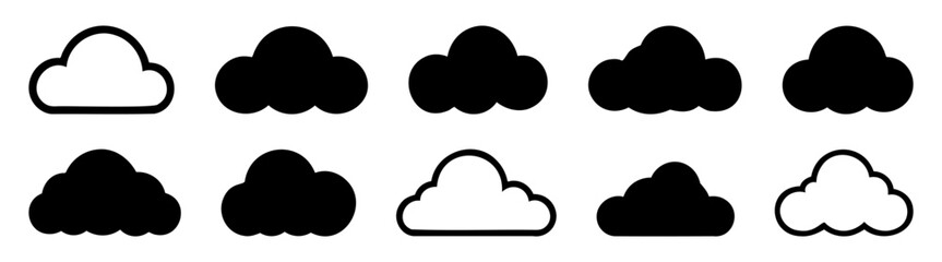 Cloud silhouette set vector design big pack of illustration and icon