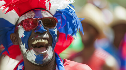 Happy Panamanian soccer supporter