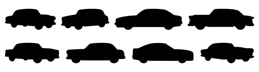 Car vehicle silhouette set vector design big pack of illustration and icon