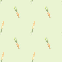 Seamless pattern with watercolor carrots