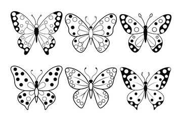 A butterfly with polka dots on its wings vector illustration