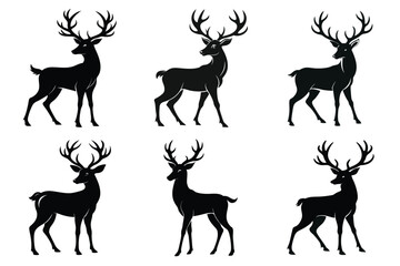 Deer silhouette vector art illustration
