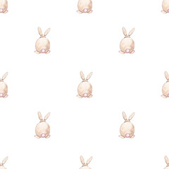 Seamless pattern with bunny