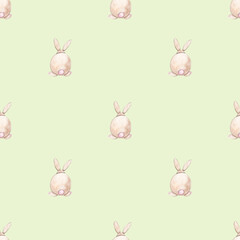 Seamless pattern with bunny