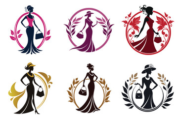 Fashion and beauty woman silhouette logo design vector illustration