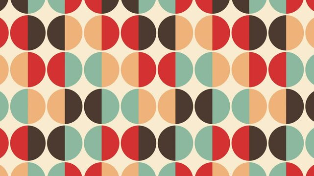 Geometric patterns, abstract colorful horizontal background, seamless loop