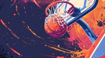 illustration sports basketball banner