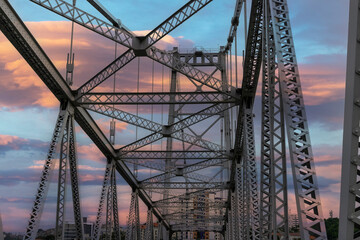 View of Ponte Hercílio Luz in Florianopolis, Santa Catarina, Brazil.