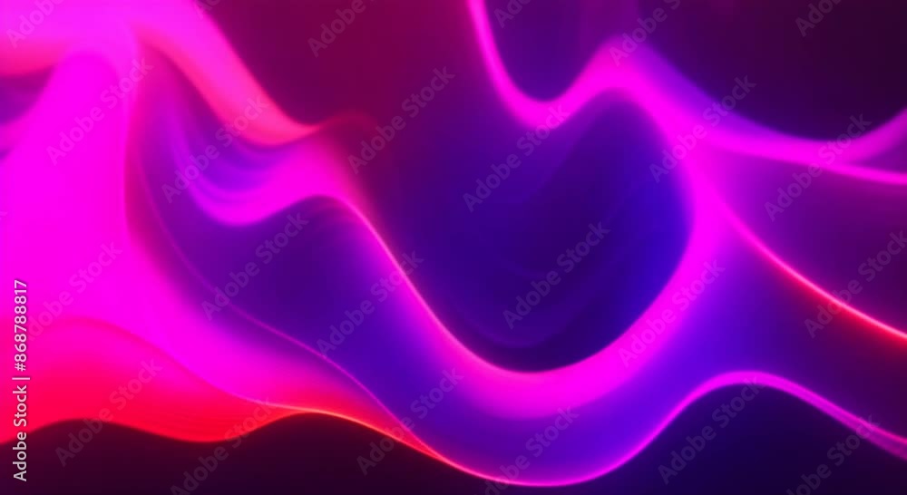 Poster abstract digital wave formation illuminated by vibrant neon lights creating a dynamic and futuristic