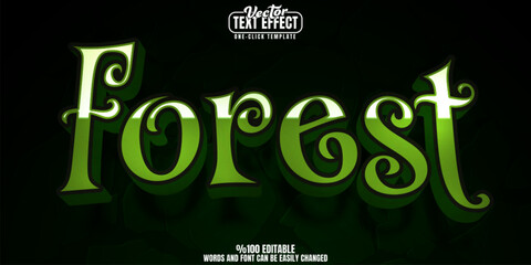 Forest editable text effect, customizable horror and scary 3d font style