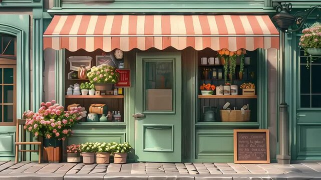 Retro style shop exterior