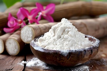 Fototapeta premium Natural uncooked cassava root starch