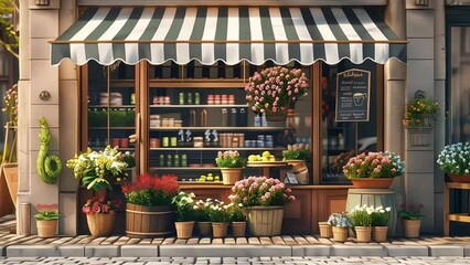 Retro style shop exterior