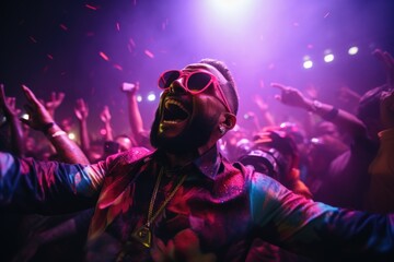 Energetic party vibes, dynamic celebration with music, dance, and joyous moments, essence of lively gatherings and memorable festivities for all to enjoy and cherish corporate event. 