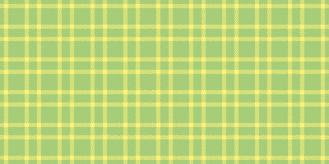 Cut out check background texture, summer plaid tartan textile. Customize vector fabric pattern seamless in green and yellow colors.