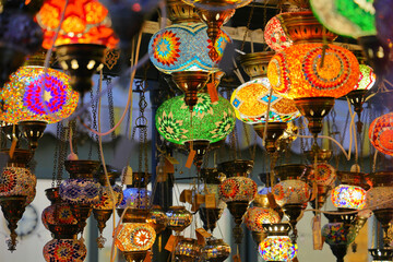 Turkish Moroccan Mosaic Glass Lamp