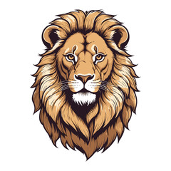 Hand Drawn Lion Head Vintage Engraved Illustration