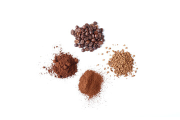 Coffee beans, sublimated, freeze-dried, instant. 
