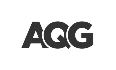 AQG logo design template with strong and modern bold text. Initial based vector logotype featuring simple and minimal typography. Trendy company identity.