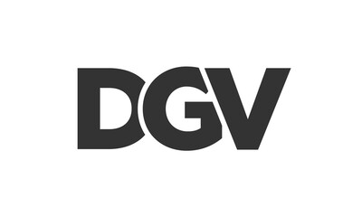 DGV logo design template with strong and modern bold text. Initial based vector logotype featuring simple and minimal typography. Trendy company identity.