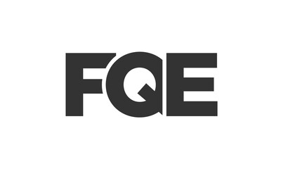 Fototapeta premium FQE logo design template with strong and modern bold text. Initial based vector logotype featuring simple and minimal typography. Trendy company identity.