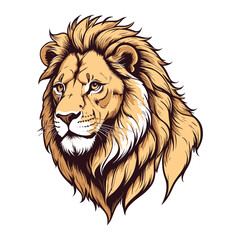 Lion Head Vintage Engraved Illustration