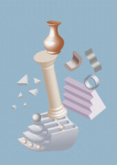 3D abstract art illustration