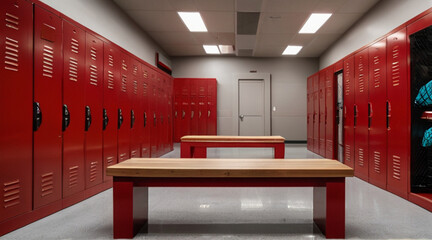 High school sport locker room