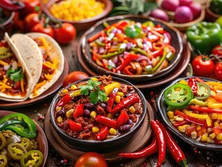 Variety of foods on a table