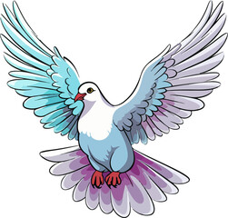 Obraz premium dove illustration isolated on transparent background. 