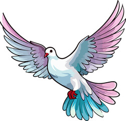 Obraz premium dove illustration isolated on transparent background. 