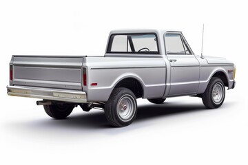 Silver truck isolated on white background with clipping path