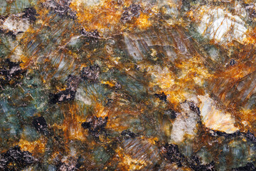 Closeup Macro Image of Surface of Dark Black Granite Stone Showing Natural Texture for Background