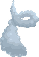 Cartoon smoke cloud floating in the air, steam explosion effect
