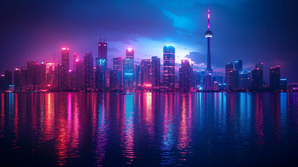 Fototapeta premium Skyline by night