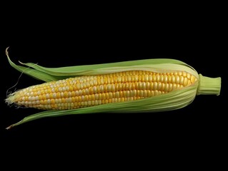 Ear of Corn on Black Background