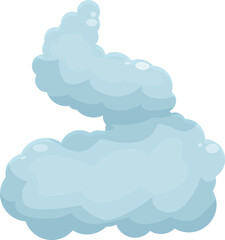 Cartoon illustration of a blue smoke cloud forming a number two