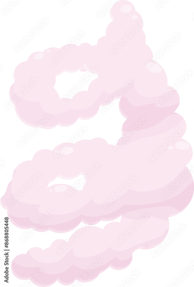 Aufkleber pink cloud of round bubbles is floating and rotating, creating a magical atmosphere