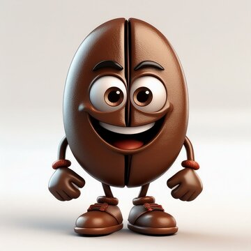 3d rendered illustration of a coffee bean character