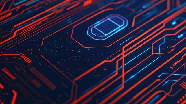 Clean cyber banner showcasing digital sports icons with sleek lines and glowing elements with copy space