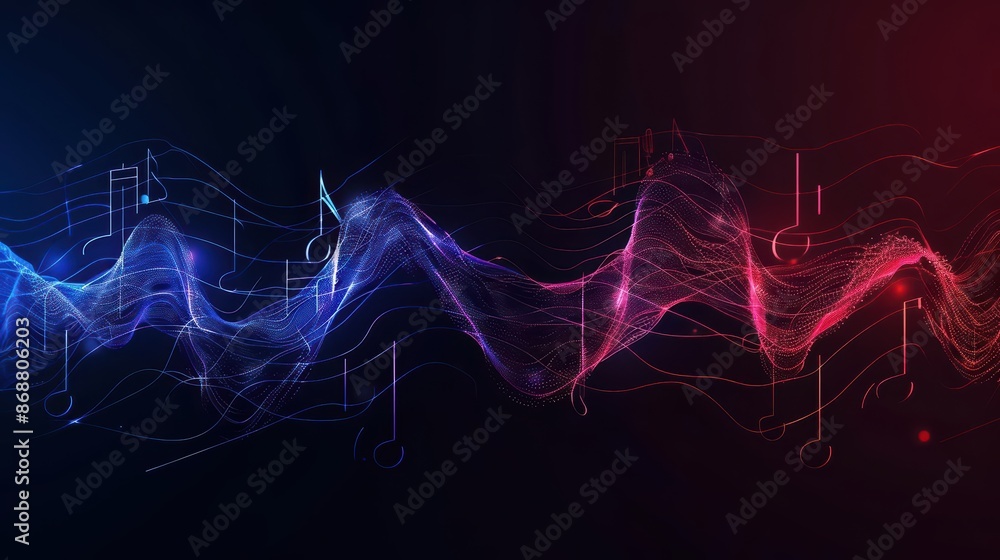 Poster clean cyber banner showcasing a music splash with sleek lines and glowing elements with copy space