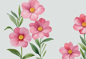 Fototapeta premium Watercolor Floral Bouquet Background with Vibrant Flower Petals