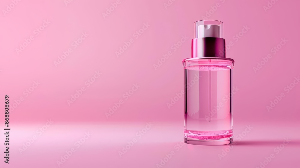Poster clean cyber banner showcasing a cosmetic splash with sleek lines and glowing elements with copy spac