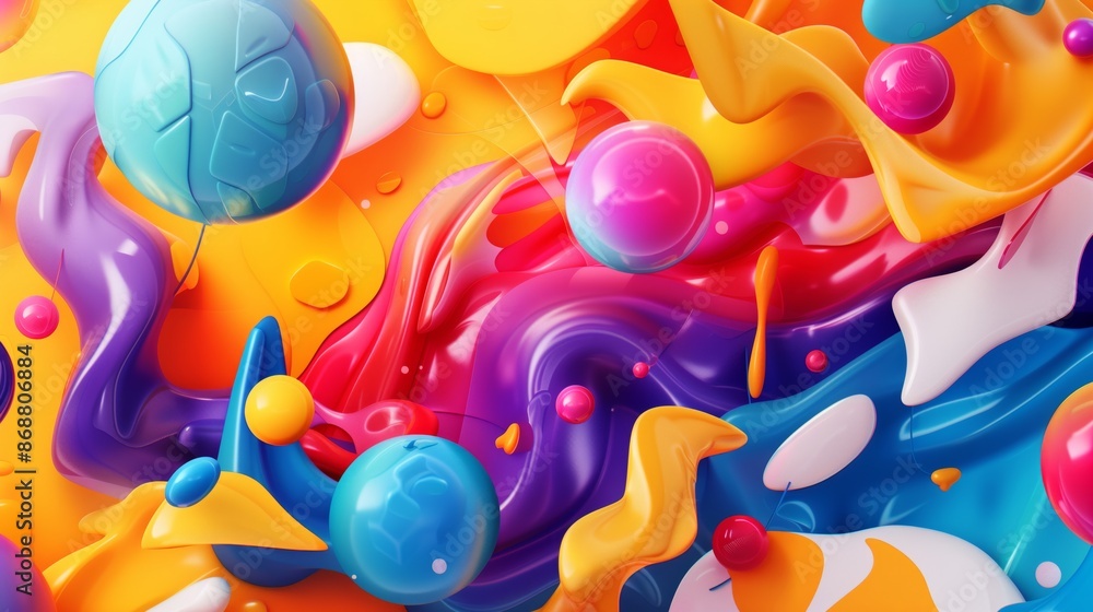 Poster a captivating abstract background with dynamic shapes and vivid colors, creating a stunning composit