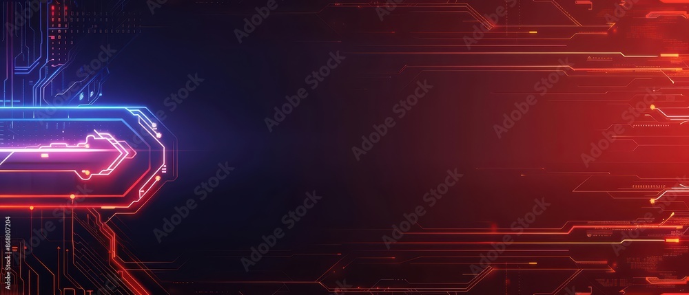 Poster clean cyber banner showcasing an empty digital advertisement space in a cityscape with sleek lines a