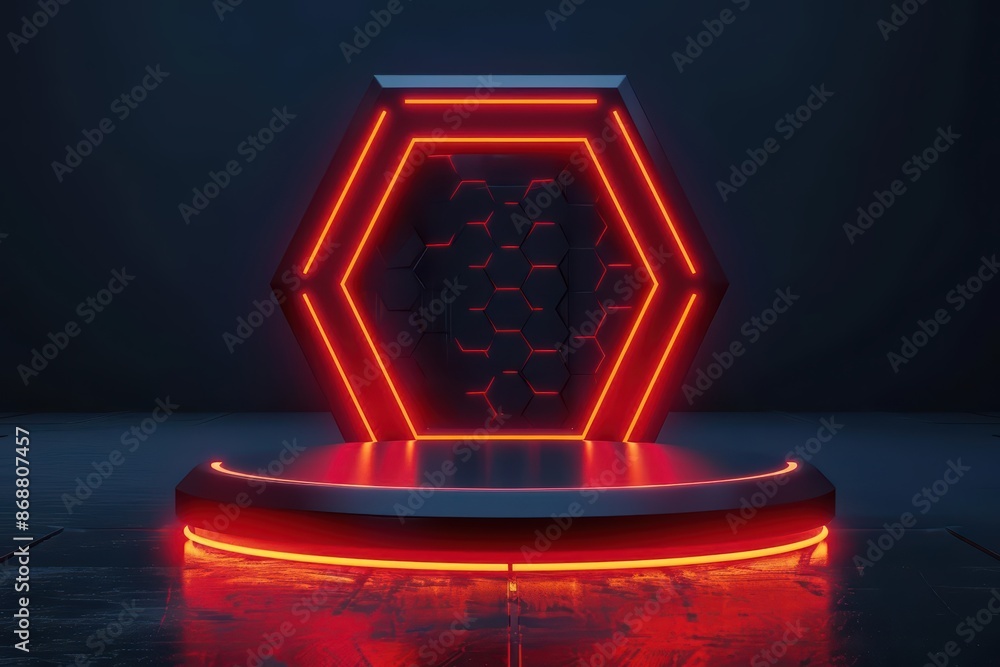 Poster conceptual minimal banner featuring a cyber sport arena theme with dynamic digital components with c