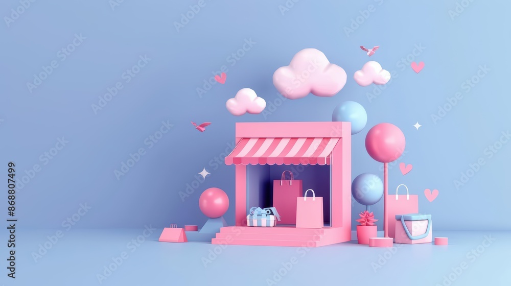 Aufkleber conceptual minimal banner featuring brand loyalty with dynamic digital components with copy space