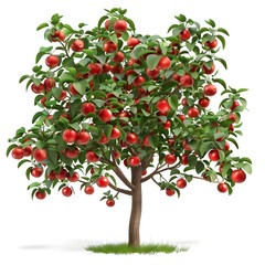 red apple with leaves