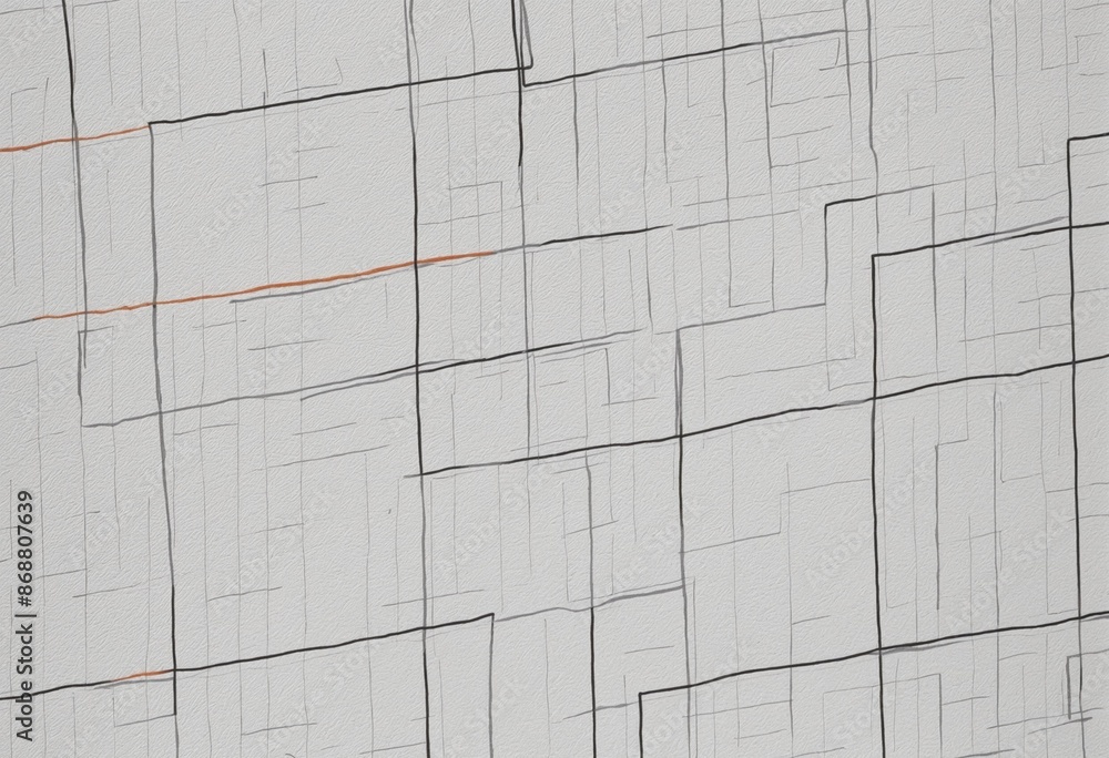 Poster abstract geometric square grid pattern on wrinkled fabric texture background in old lined notebook d